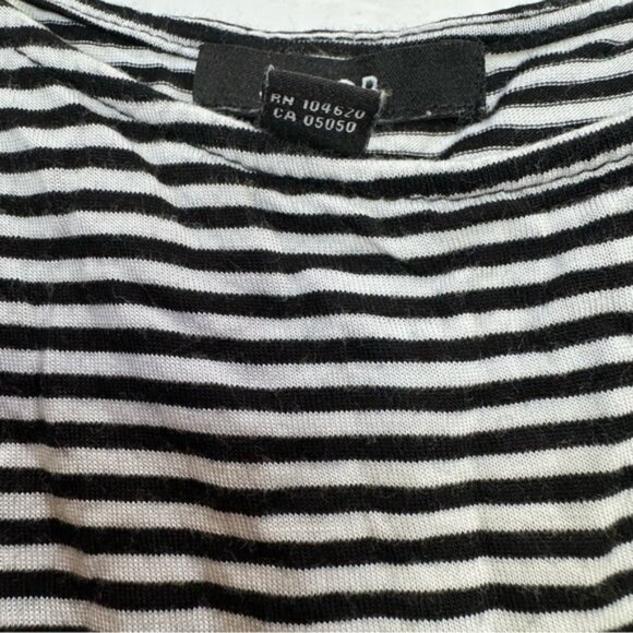 Jacob Vintage Side Zip Slit Ruched Dress Stripe Sheath Drapey Lightweight Crew L - Picture 7 of 15